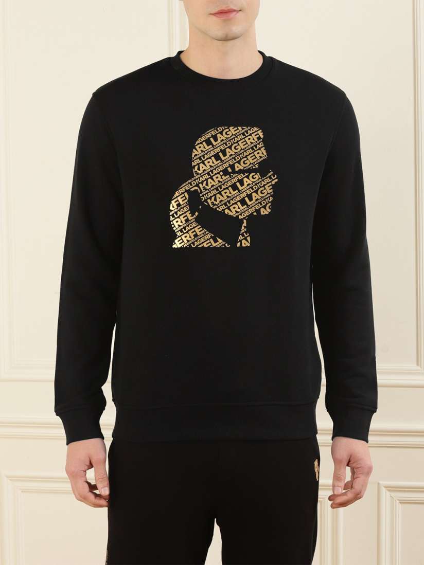 Buy Karl Lagerfeld Men Black Printed Sweatshirt Sweatshirts for Men 19600492 Myntra
