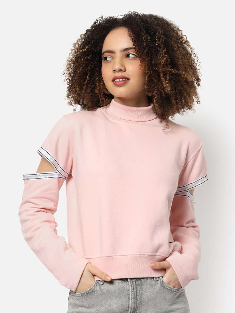 Buy Campus Sutra Women Pink Cotton Sweatshirt Sweatshirts for Women 19601802 Myntra