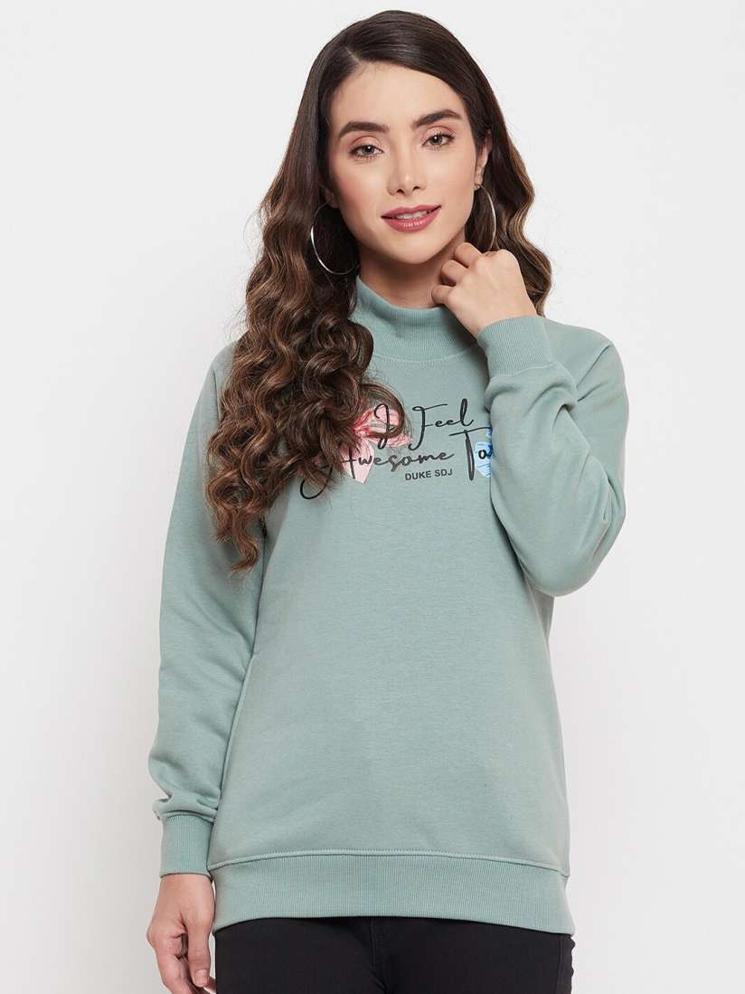 Buy Duke Women Green Printed Sweatshirt Sweatshirts for Women 19603626 Myntra