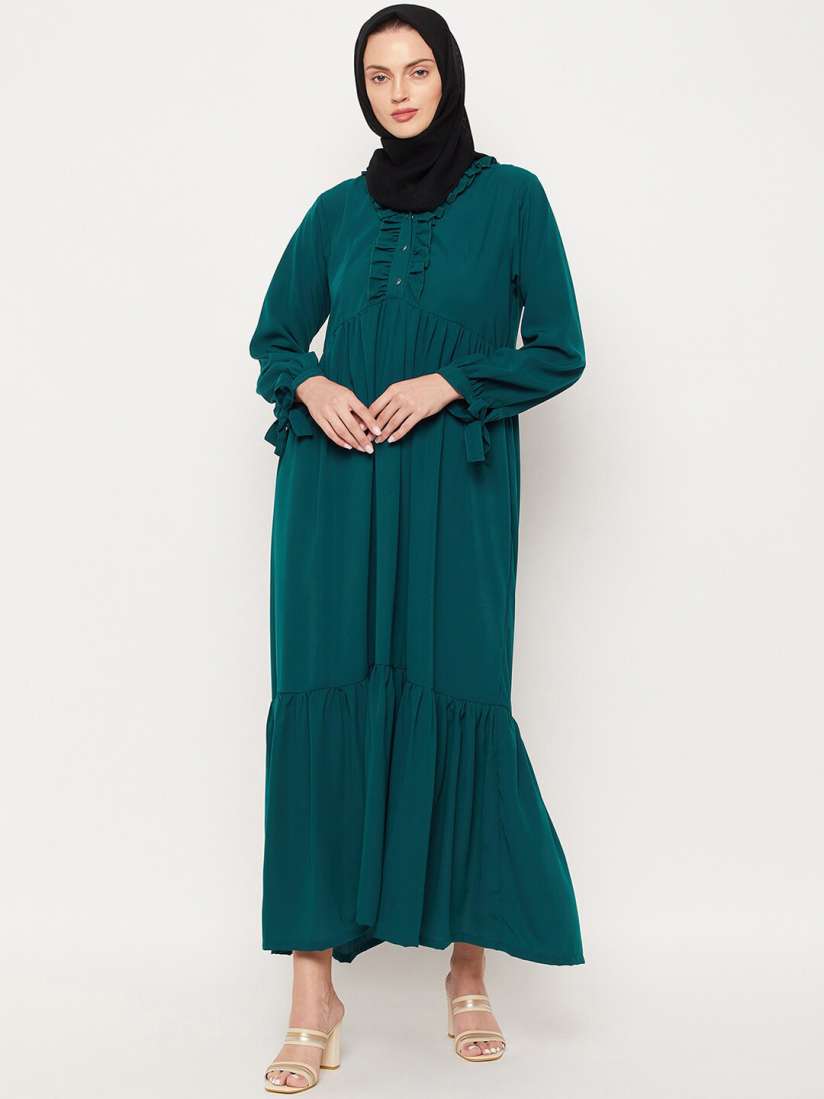 Buy NABIA Women Green Solid Abaya Burqas Burqas for Women 19609328 Myntra