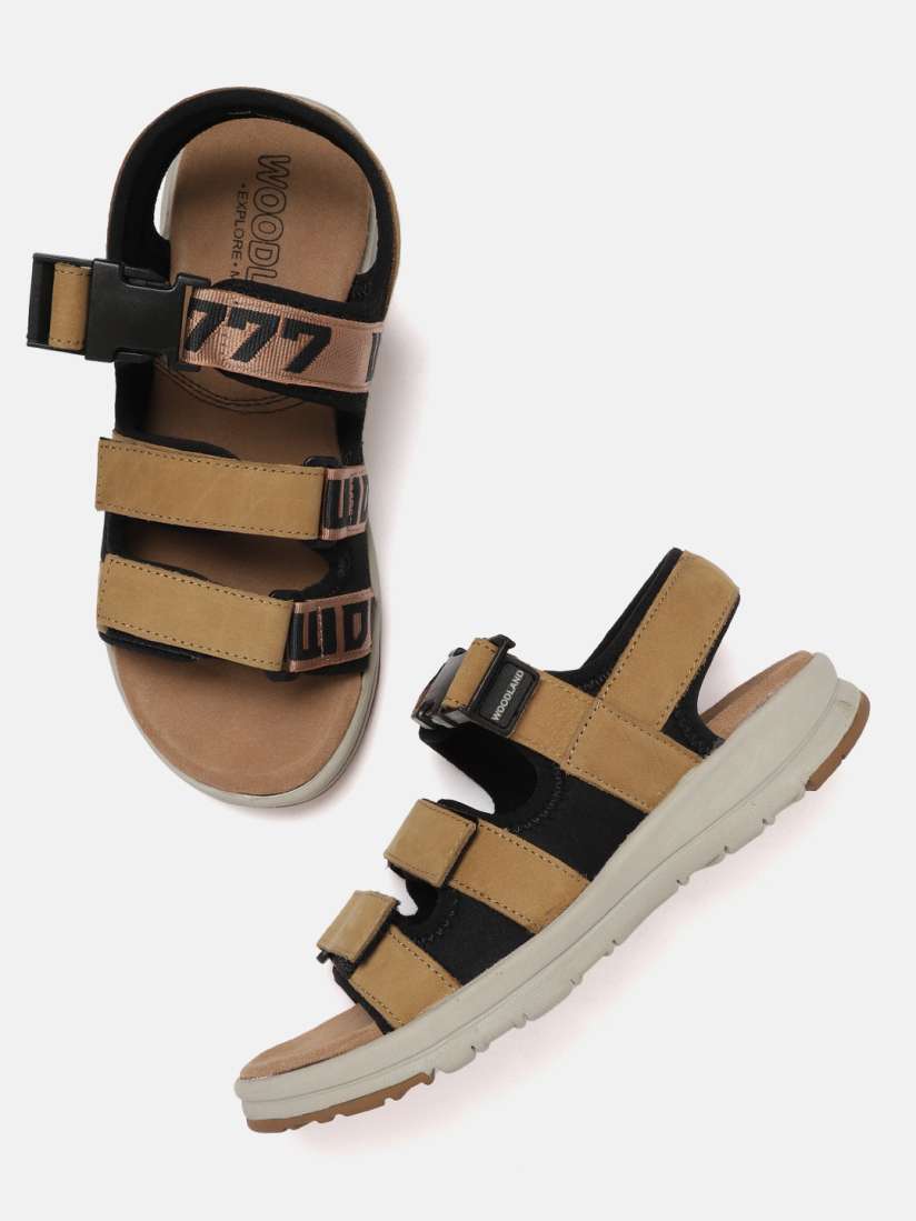 Buy Woodland Men Camel Brown Solid Leather Comfort Sandals Sandals for Men 19613742 Myntra