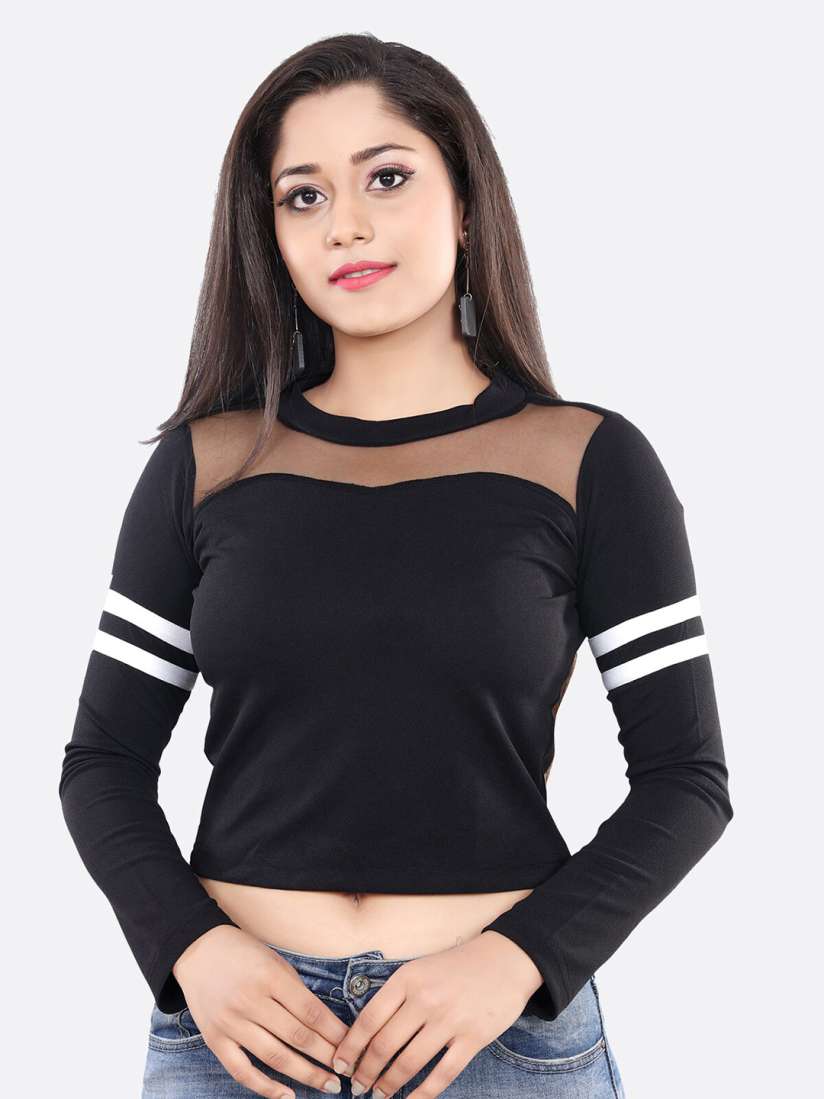 Buy LONDON BELLY Women Black White Crop Top Tops for Women 19613764 Myntra