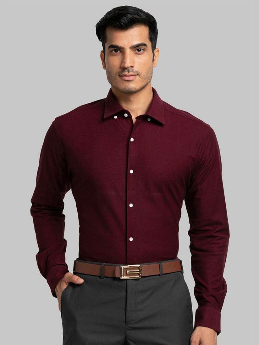Buy Raymond Men Maroon Slim Fit Formal Shirt Shirts for Men 19625952 Myntra