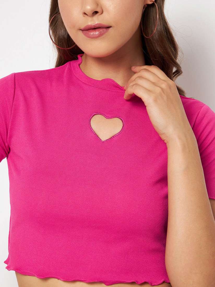 Buy Uptownie Lite Women Stretchable Heart Cut Out Crop Top Tops for Women 19627492 Myntra