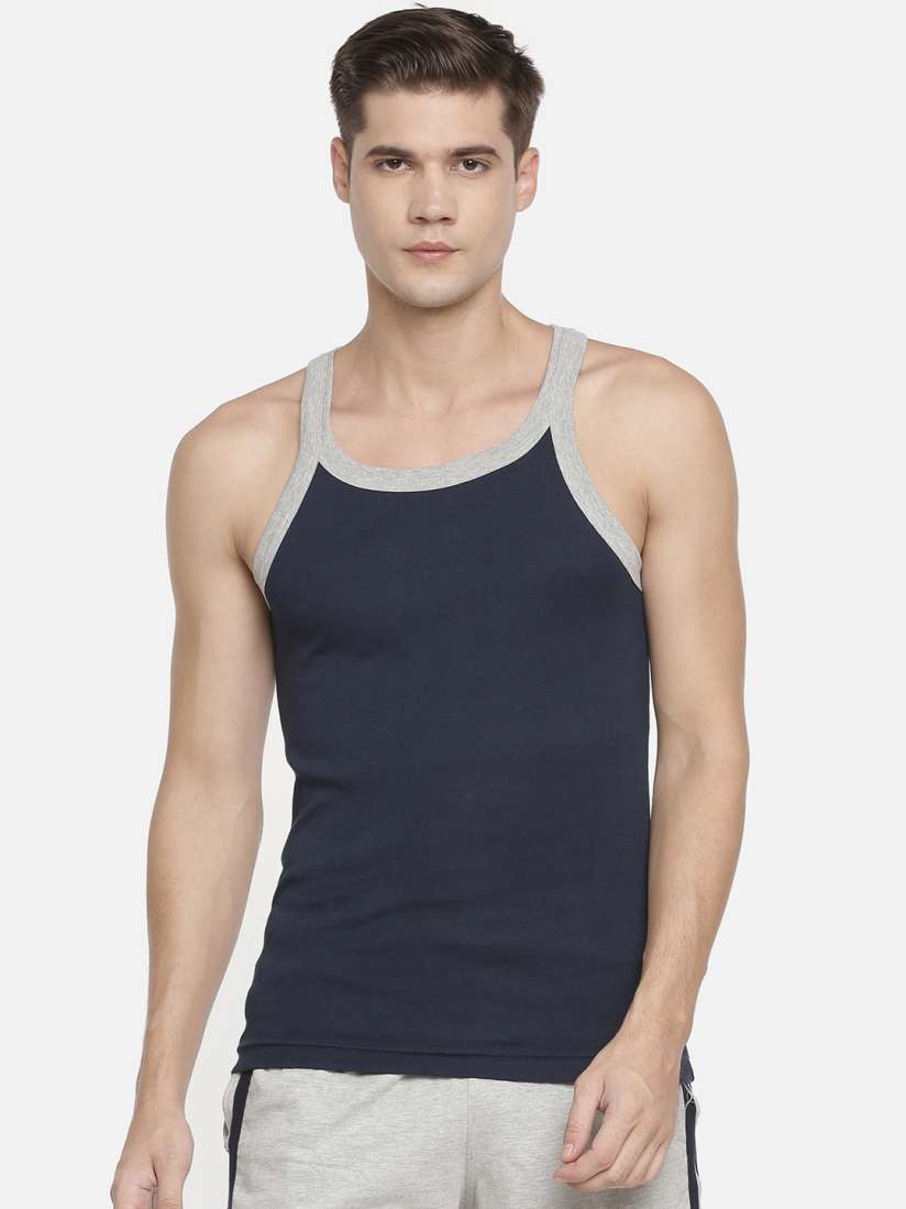 Buy Macroman M Series Men Navy Blue Solid Cotton Gym Vest Innerwear Vests for Men 19628994 Myntra