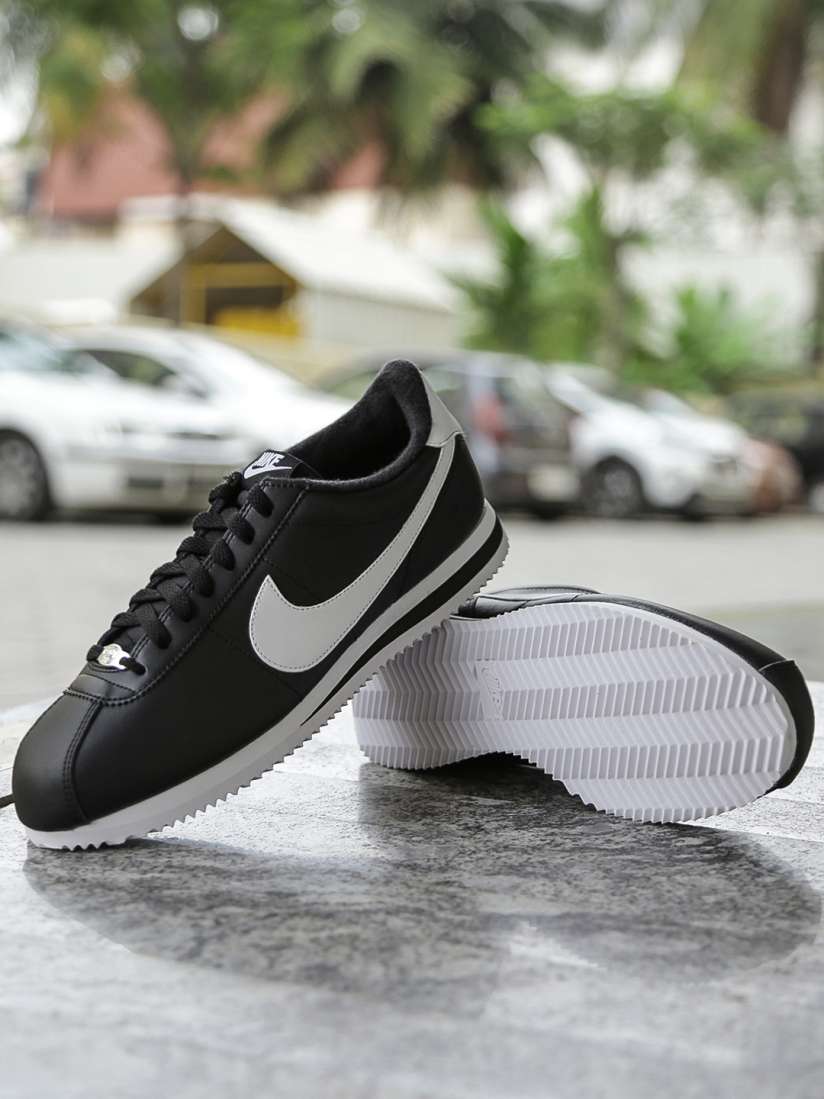 Buy Nike Men Black CORTEZ BASIC Leather Sneakers Casual Shoes for Men 1962922 Myntra
