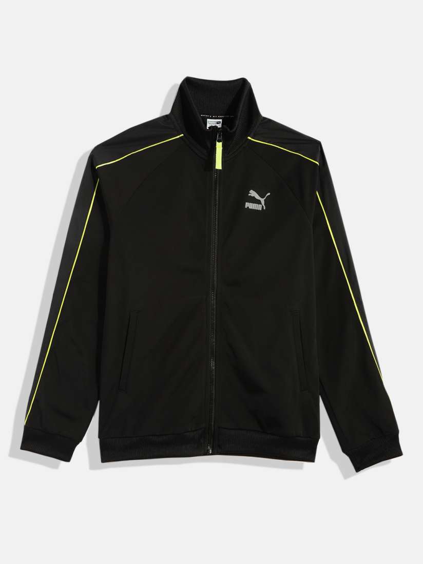 Puma Boys Black Solid Outdoor Regular Fit Bomber Jacket
