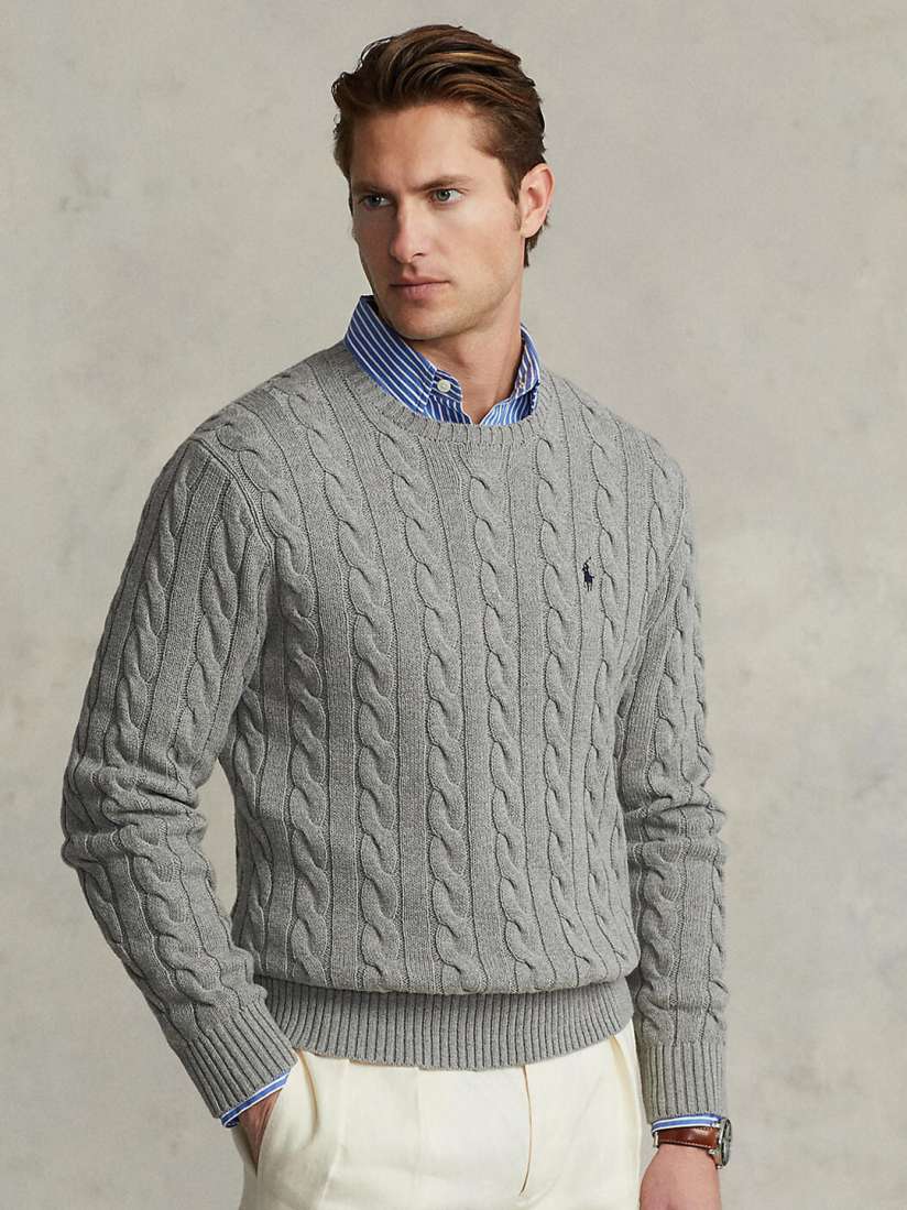 Buy Polo Ralph Lauren Men Grey Self Design Cable Knit Sweaters Sweaters for Men 19635096 Myntra