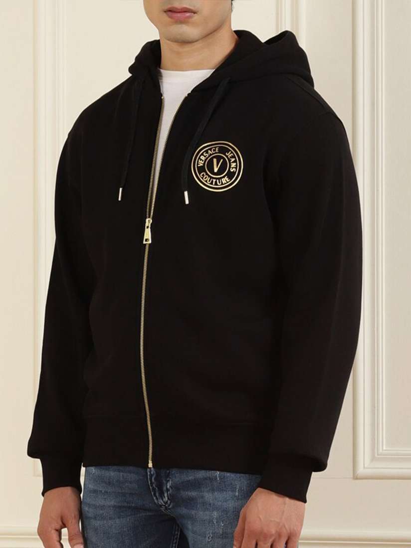 Mens Sweatshirts Versace Jeans Black Sweatshirt Mens Hoodies