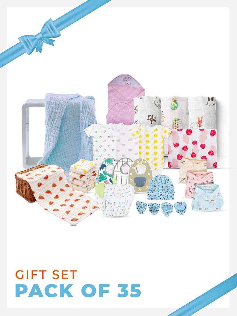Buy Moms Home Infant Pack of 35 Multi Baby Apparel Gift Set Baby Apparel Gift Set for Unisex Kids 19637680 Myntra
