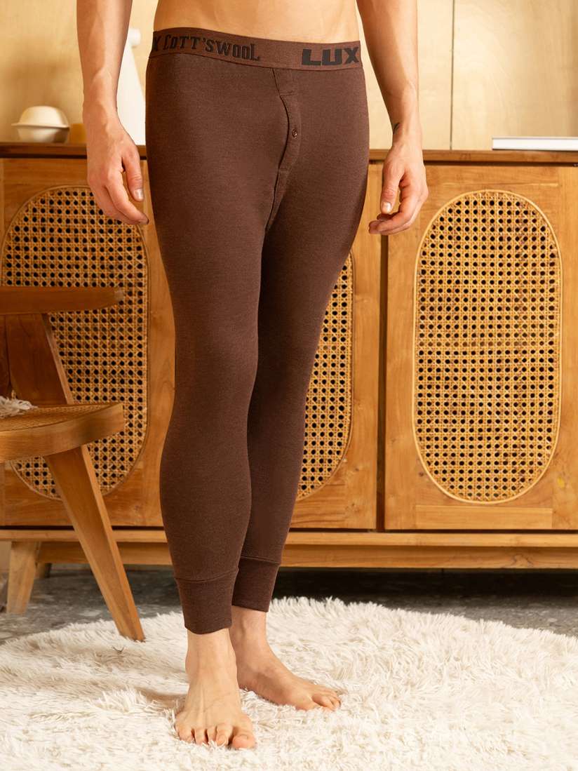 Buy Lux Cottswool Men Brown Solid Cotton Thermal Bottom Thermal Bottoms for Men 19640820 Myntra