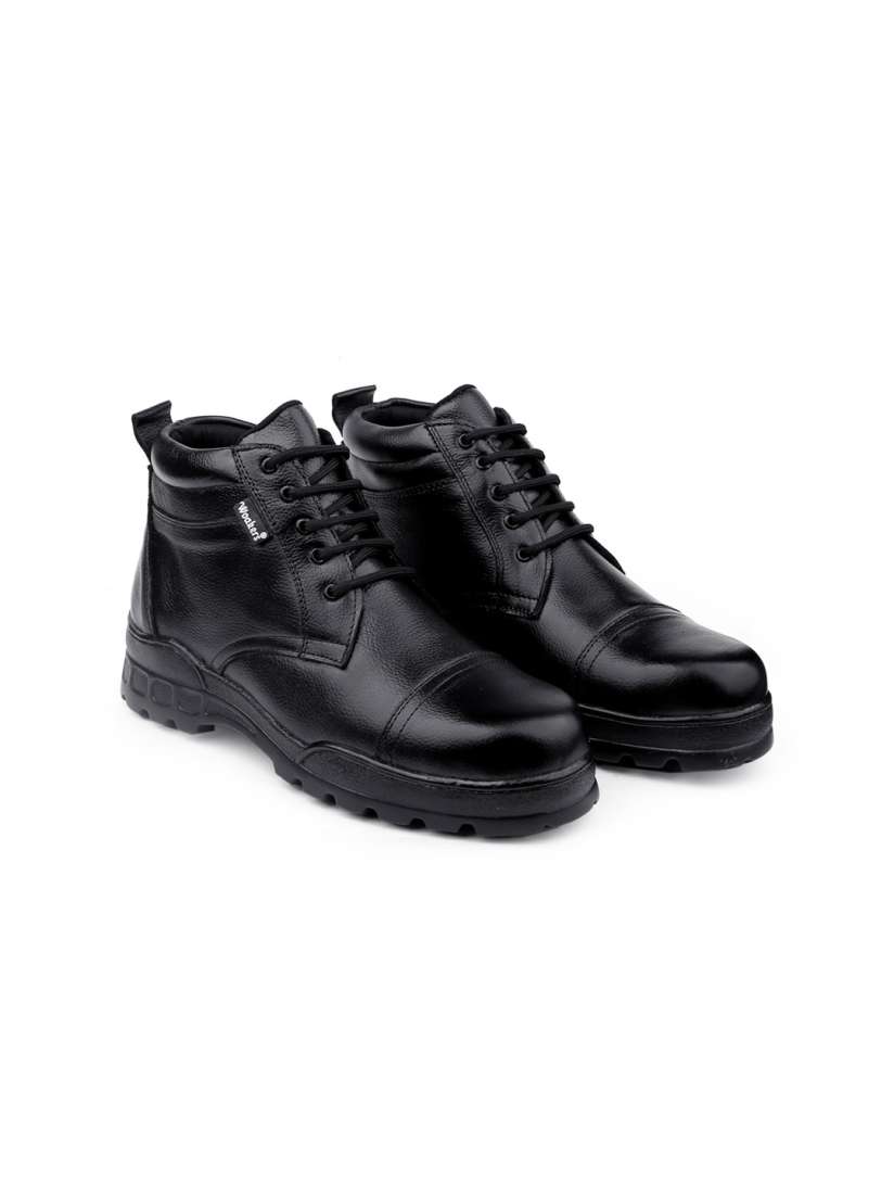 Buy Woakers Men Black Leather Boots Boots for Men 19640870 Myntra