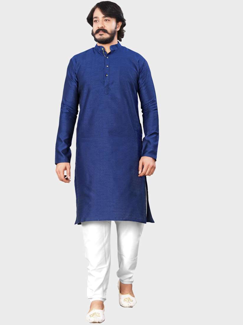 Buy Amzira Men Navy Blue Kurta with Pyjamas Kurta Sets for Men 19641810 Myntra
