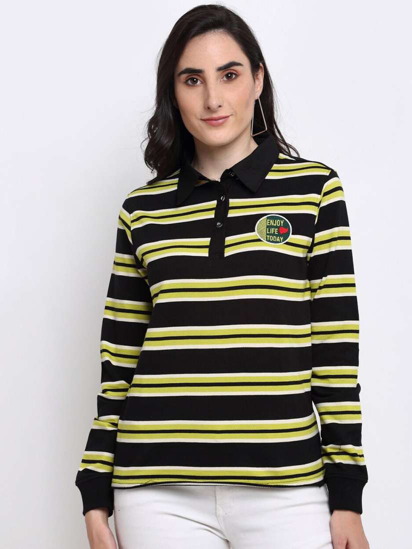 Black and yellow striped sweatshirt outlet