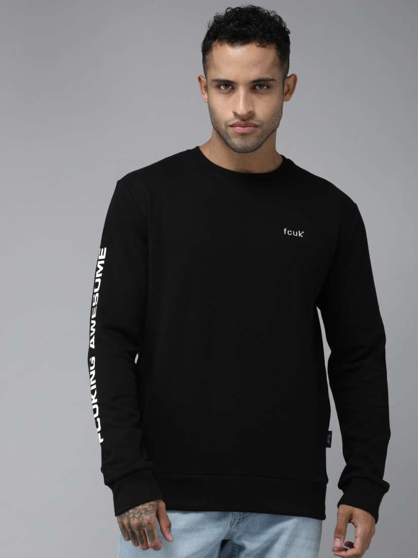 Buy French Connection Men Black Solid Sweatshirt Sweatshirts for Men 19649938 Myntra