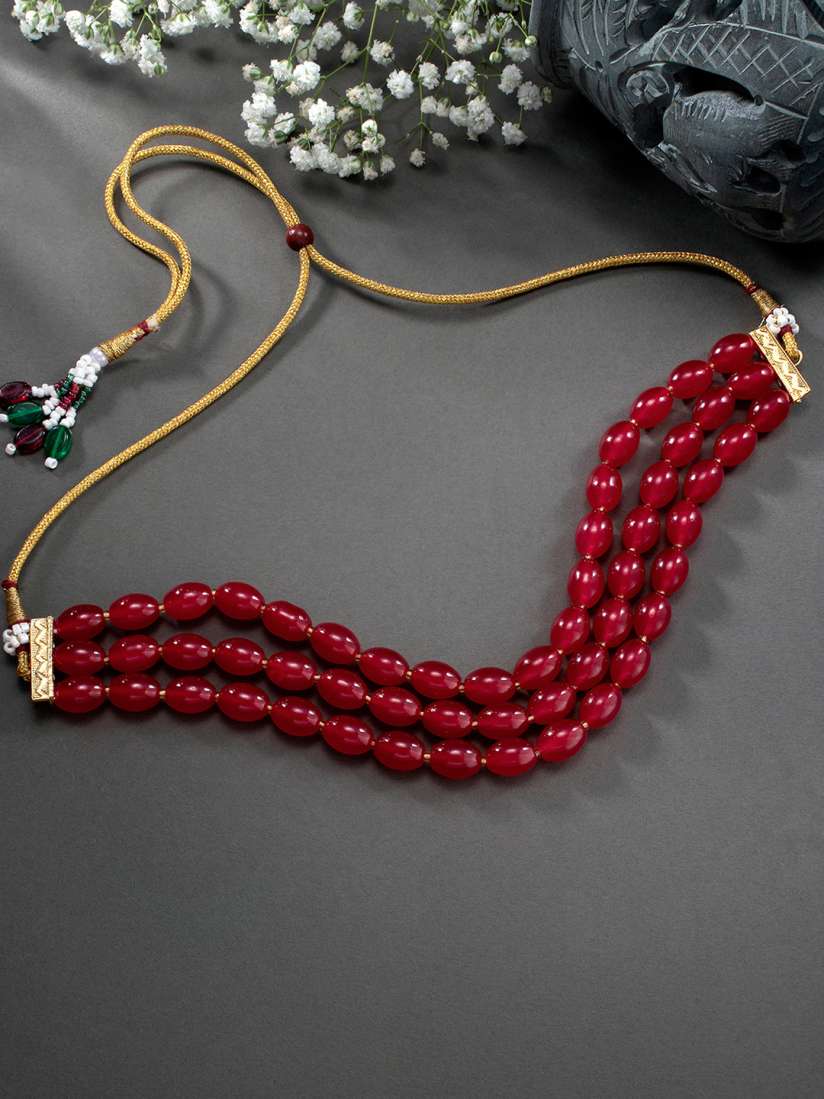 Buy Peora Maroon Gold Plated Choker Necklace Necklace and Chains for Women 19650510 Myntra
