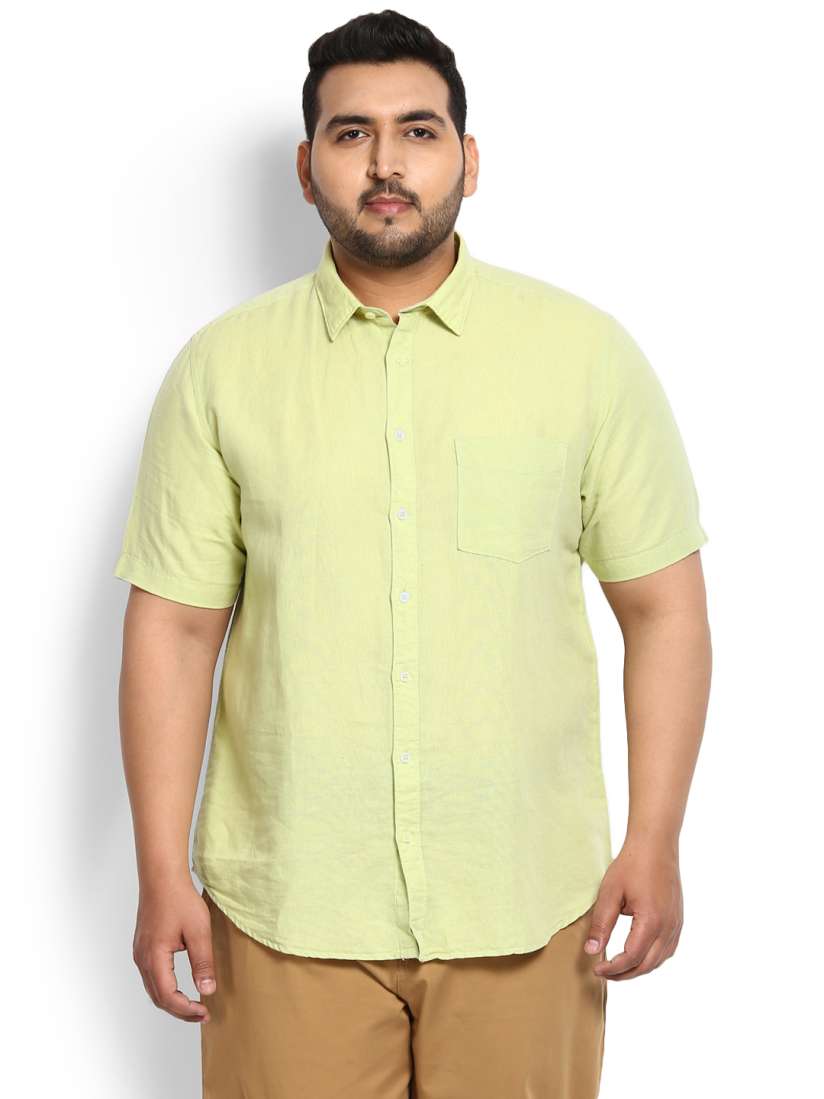 Buy aLL Plus Size Men Lime Green Regular Fit Solid Casual Shirt Shirts for Men 1965115 Myntra