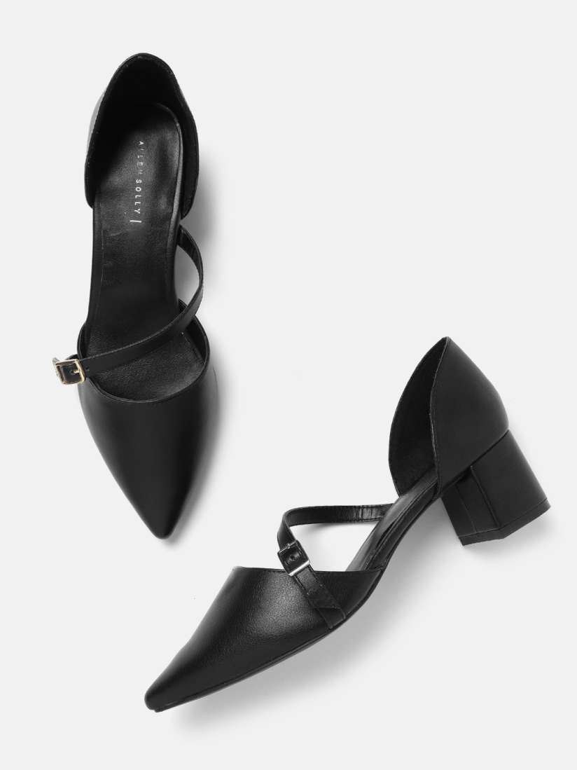Buy Allen Solly Black Solid Block Pumps Heels for Women 19652240 Myntra