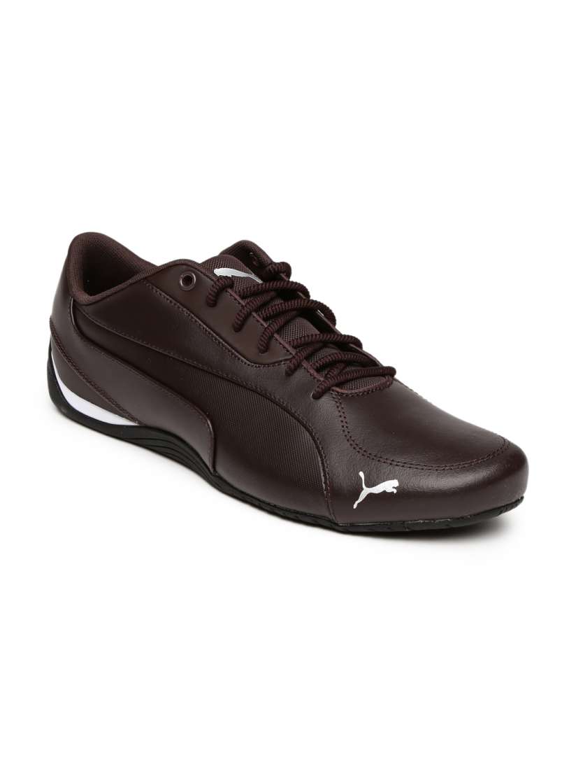Buy PUMA Men Coffee Brown Leather Drift Cat 5 Core Sneakers Casual Shoes for Men 1965676 Myntra
