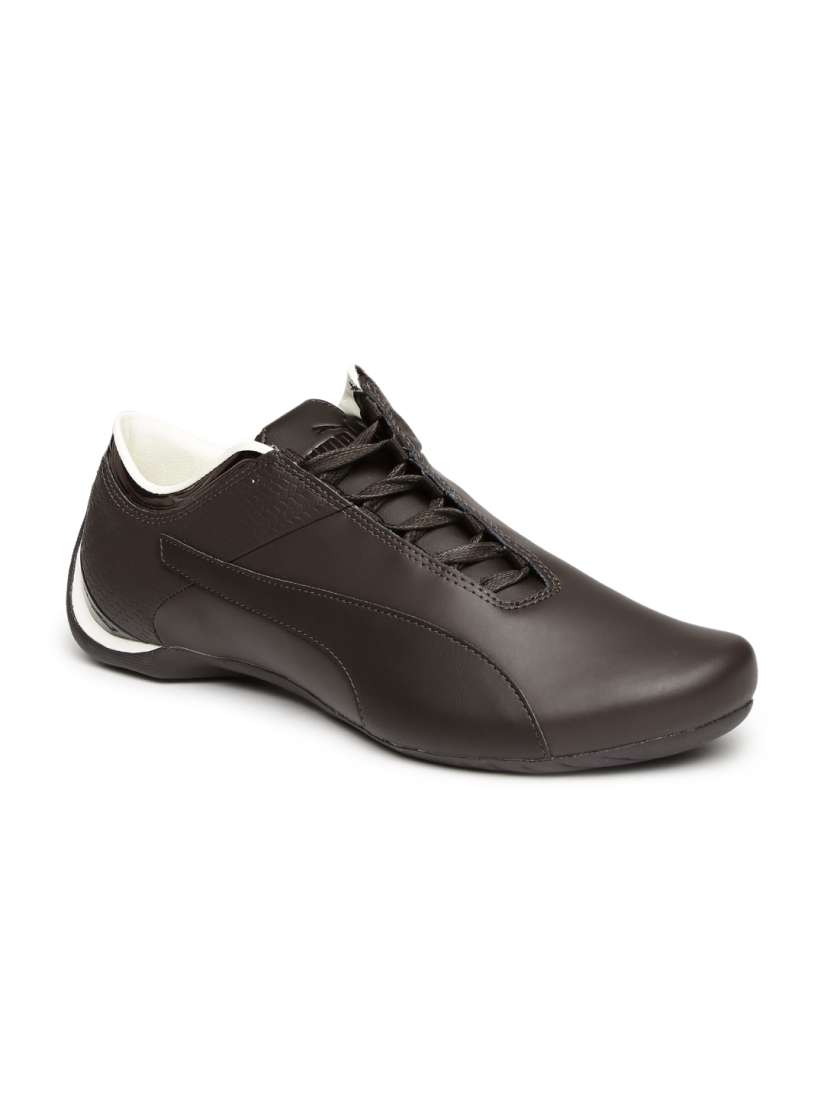 Brown leather puma shoes cheap