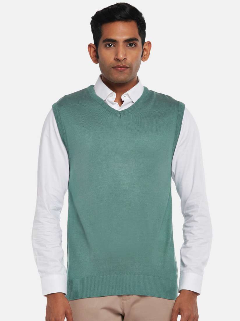 Mens green sweater vest store