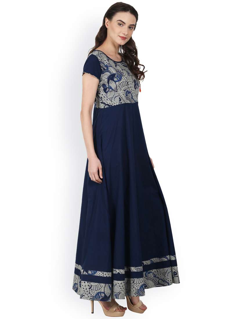 Buy Nayo Women Navy Blue Printed Anarkali Kurta Kurtas for Women 1966030 Myntra