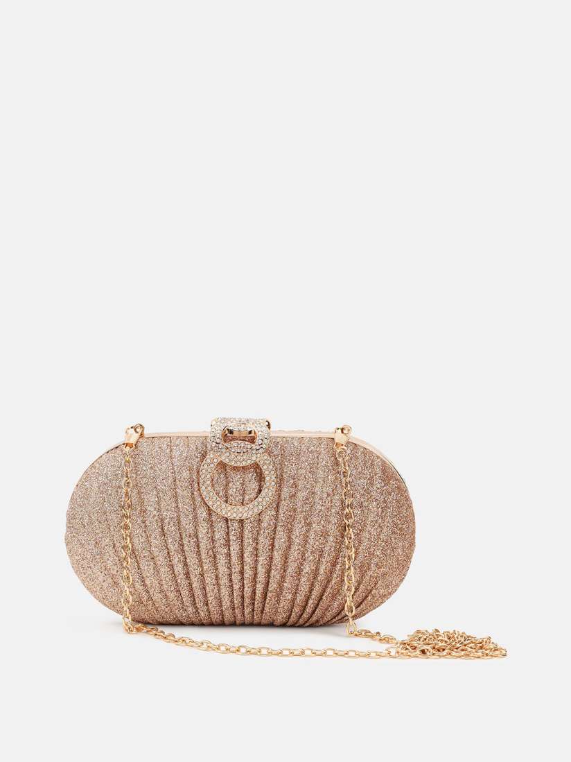 Buy Kazo Gold Toned Embellished Box Clutch Clutches for Women 19664272 Myntra