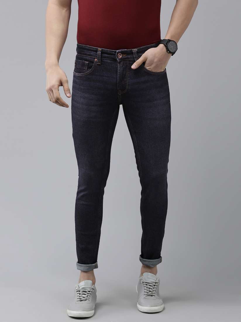 Buy SPYKAR Men Dark Blue Super Skinny Fit Low Rise Tapered Leg Light Fade Stretchable Jeans Jeans for Men 19666750 Myntra