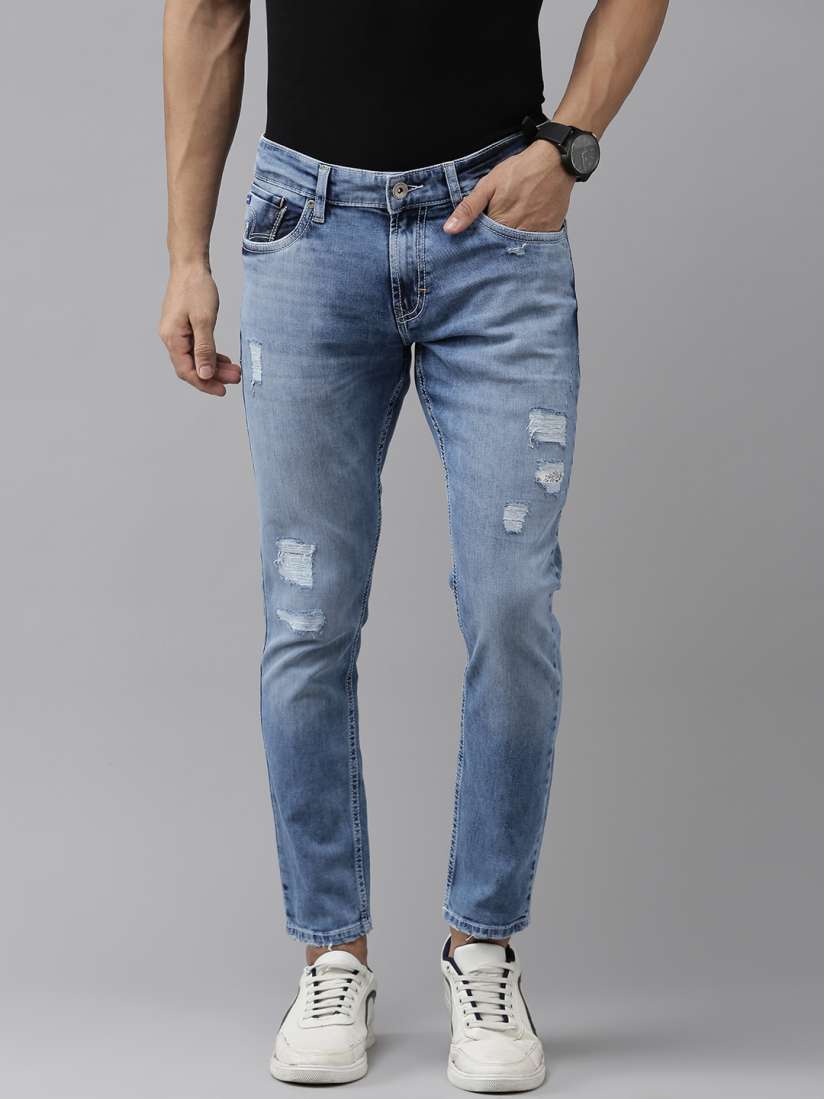 Buy SPYKAR Men Slim Tapered Fit Mildly Distressed Light Fade Stretchable Jeans Jeans for Men 19667640 Myntra