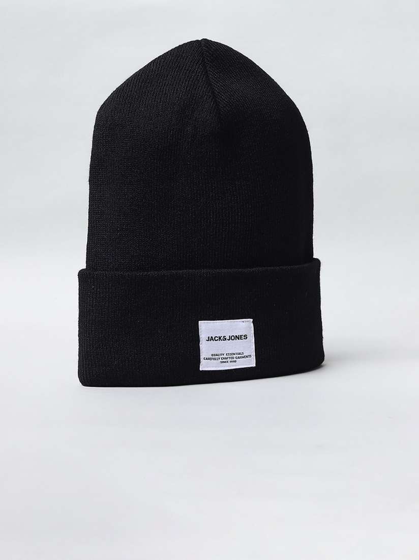 HOT Mens Solid Black Beanie Buy Jack Jones Men Black Solid