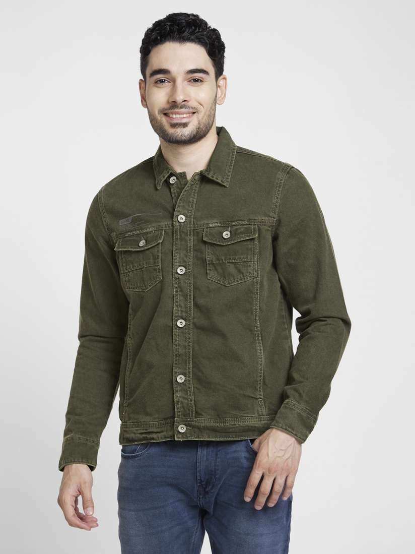 Buy SPYKAR Solid Pure Cotton Denim Jacket Jackets for Men 19671494 Myntra