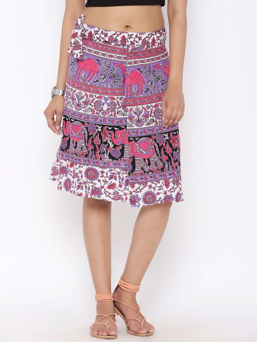Wrap around skirt myntra 2025