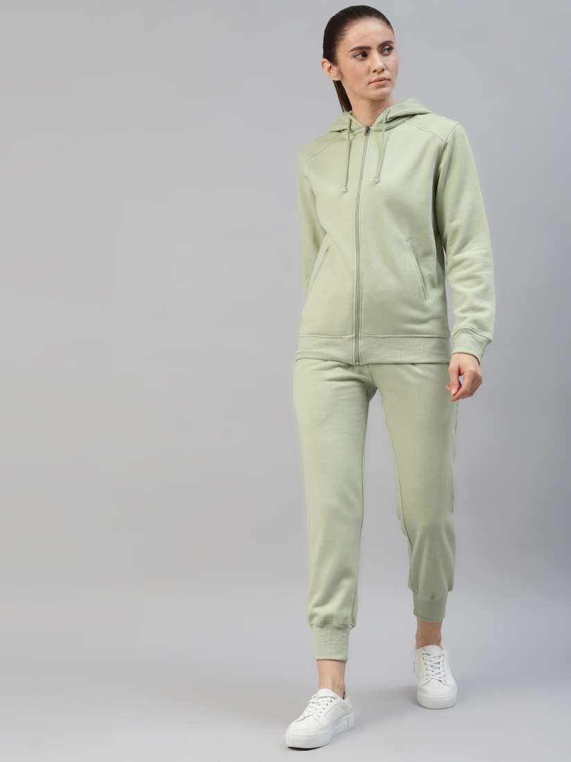 Buy Laabha Women Green Solid Hooded Tracksuit Tracksuits for Women 19673536 Myntra