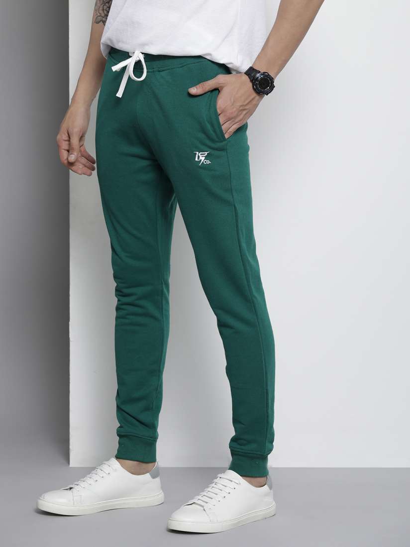 Buy The Indian Garage Co Men Green Solid Joggers Track Pants for Men 19675190 Myntra
