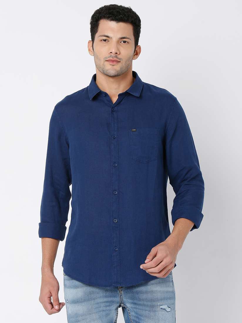 Buy SPYKAR Linen Slim Fit Casual Shirt Shirts for Men 19675890 Myntra