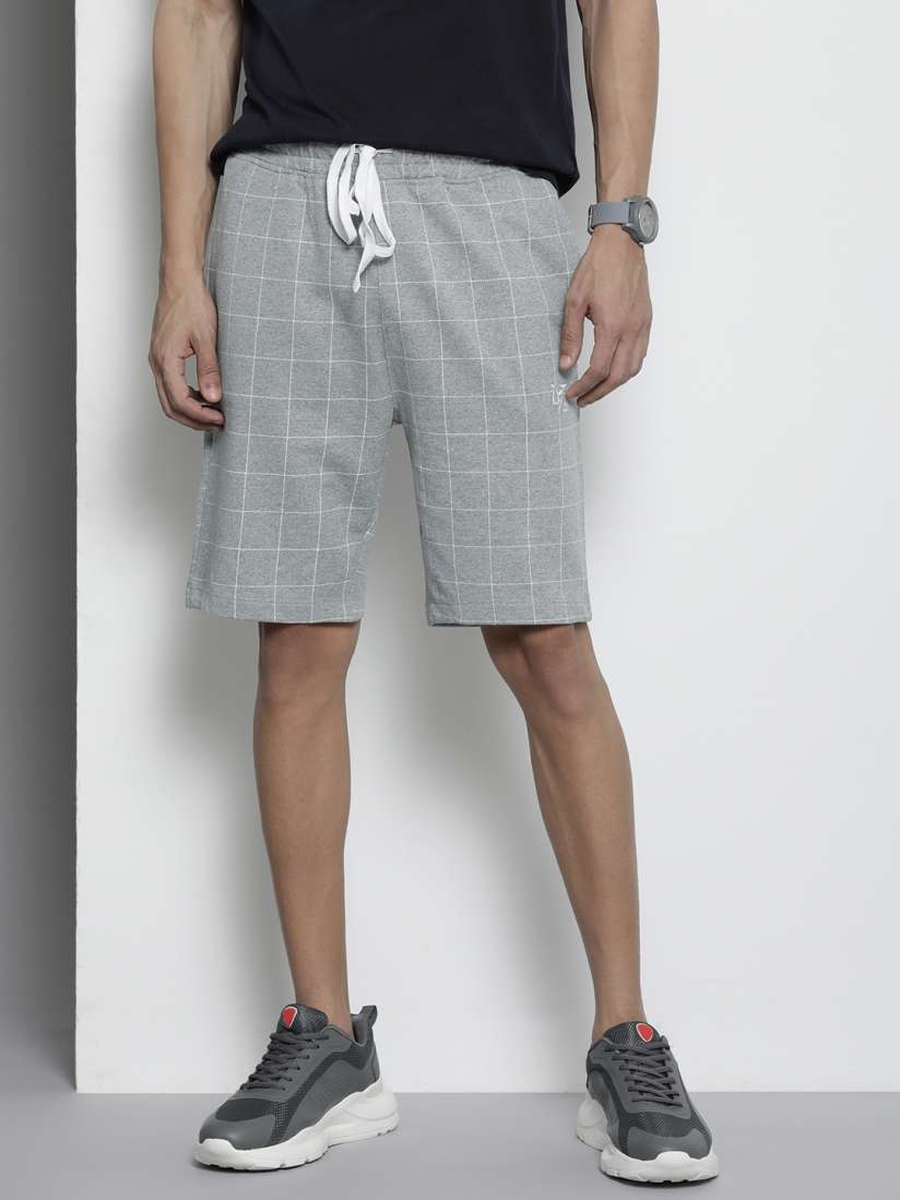 Buy The Indian Garage Co Men Grey Checked Shorts Shorts for Men 19684494 Myntra