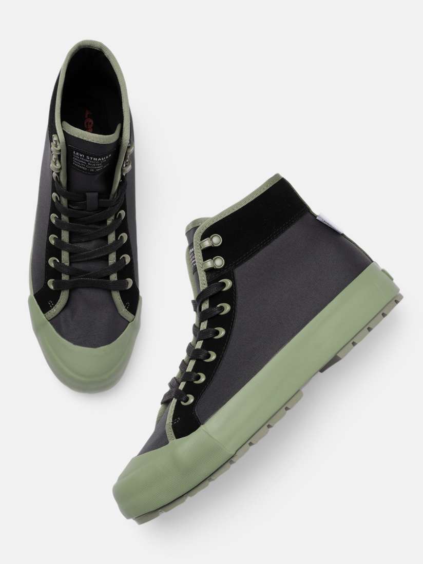 Buy Levis Men Green Solid High Top Sneakers Casual Shoes for Men 19688312 Myntra
