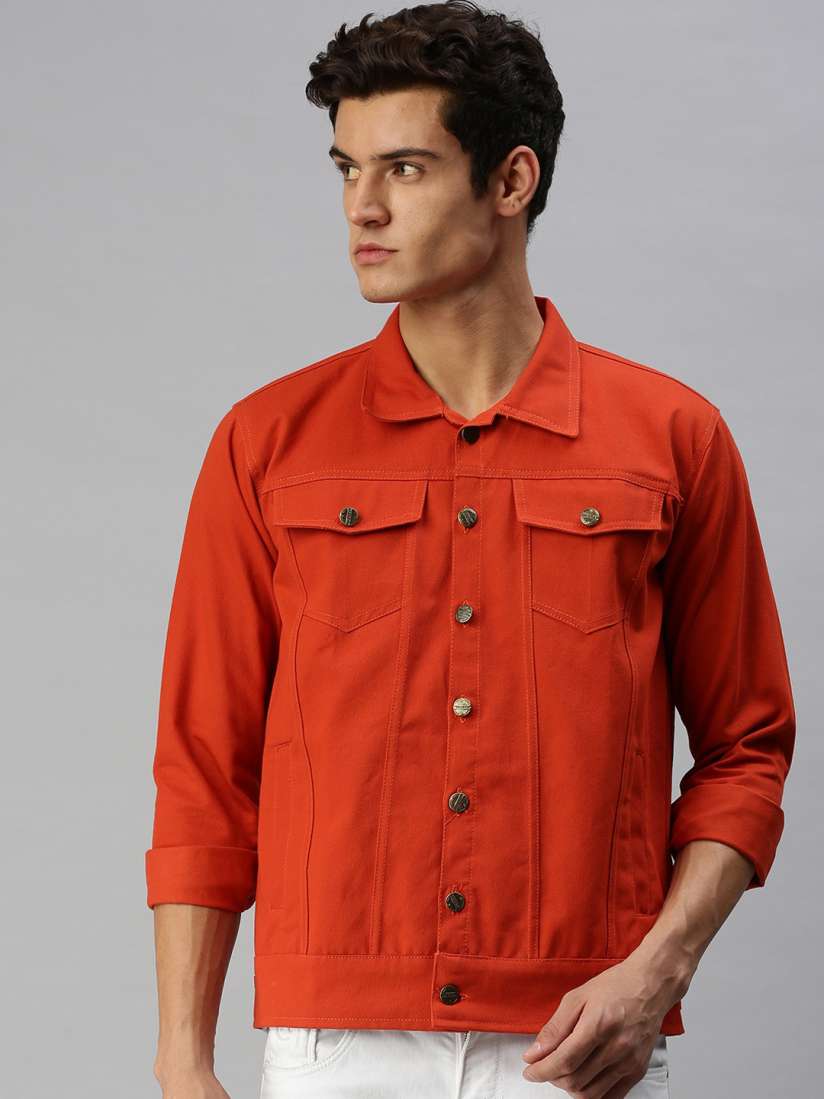Orange jean jacket mens 2025