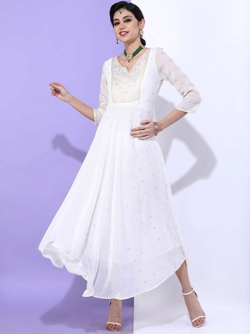 White dress myntra new arrivals