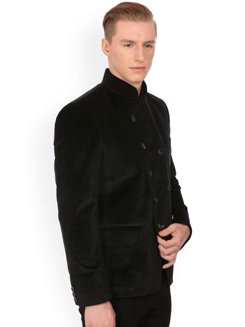Wintage men's velvet grandad collar blazer cheap