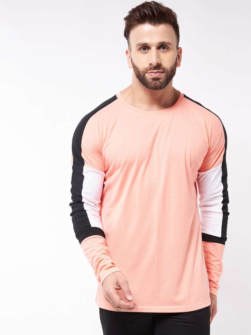 Buy GRITSTONES Men Coral Colourblocked T shirt Tshirts for Men 19718572 Myntra