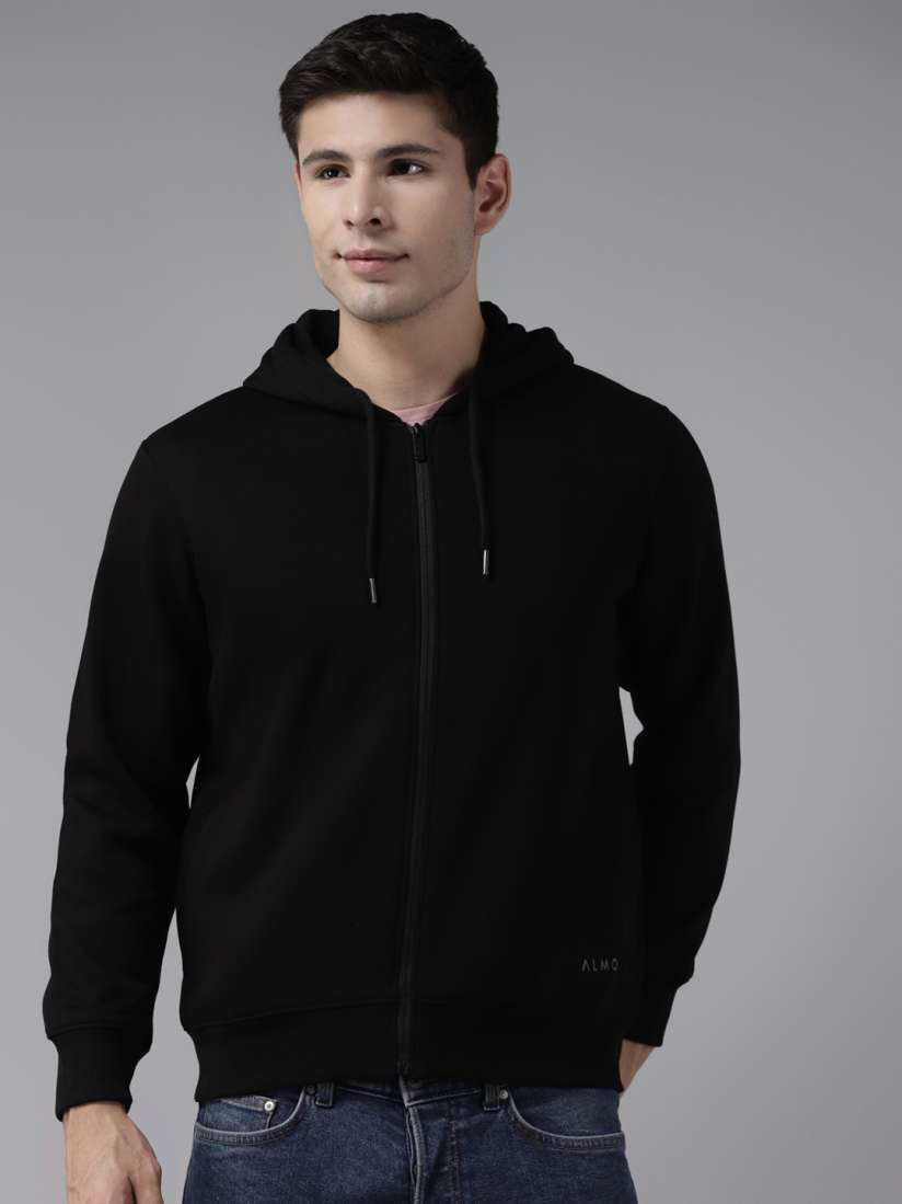Buy Almo Wear Men Black Hooded Sweatshirt Sweatshirts for Men 19720804 Myntra