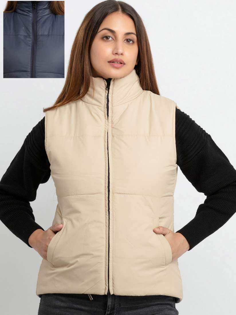 Buy Status Quo Women Reversible Beige Grey Padded Jacket Jackets for Women 19723810 Myntra