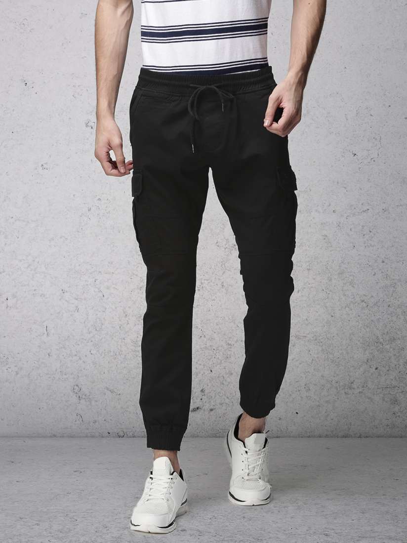 Buy Ecko Unltd Men Black Slim Fit Solid Cargo Trousers Trousers for Men 1972977 Myntra