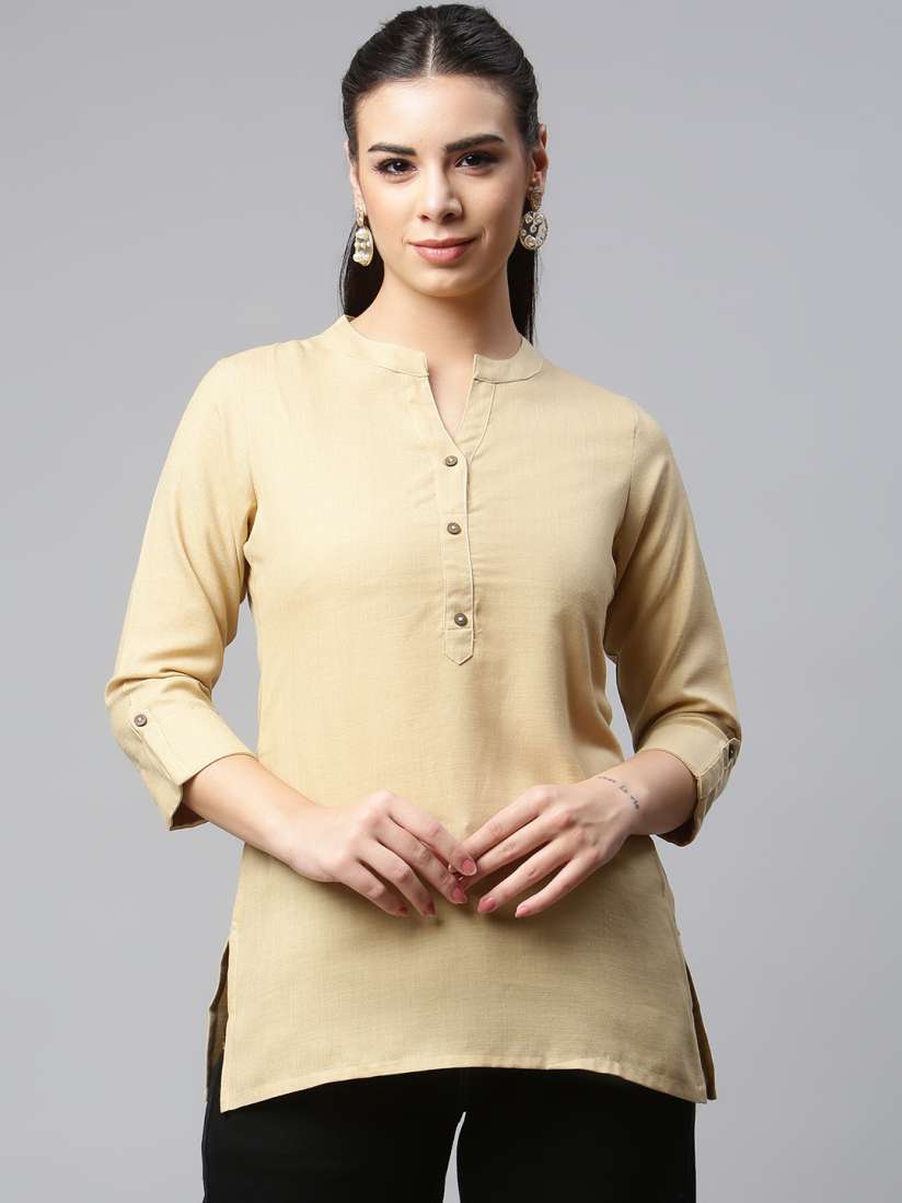 Buy MALHAAR Beige Pure Cotton Kurti Kurtis for Women 19744110 Myntra