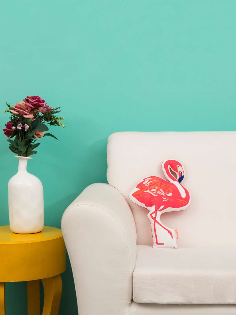 Flamingo shaped cushion on sale
