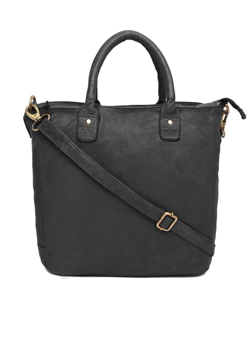 Buy WildHorn Women Black Leather Top Handle Satchel Shopper Tote Bag Handbags for Women 19753102 Myntra