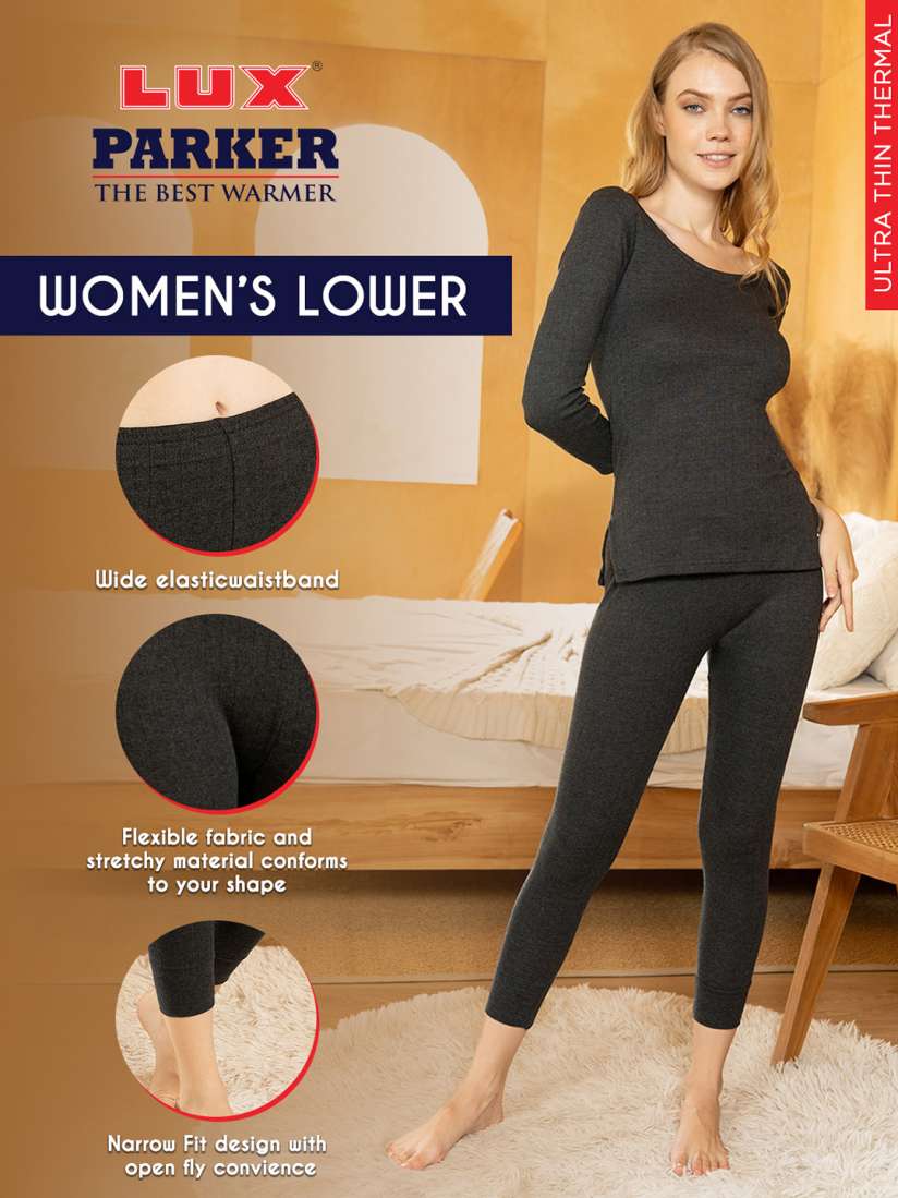 Buy LUX PARKER Women Black Solid Cotton Thermal Bottom Thermal Bottoms for Women 19753994 Myntra