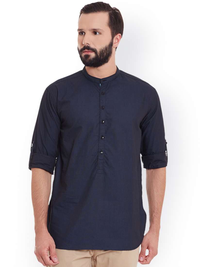 Myntra navy blue kurta shop