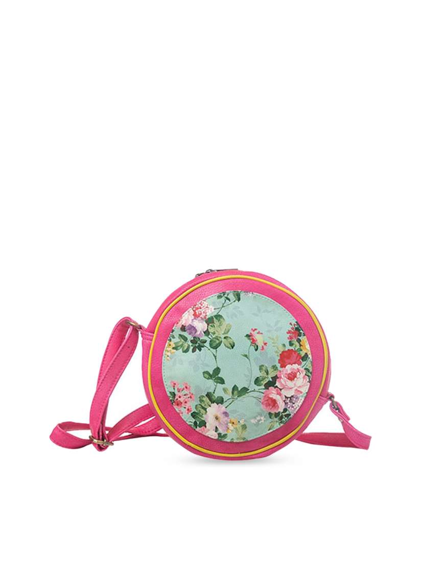 Buy BandBox Pink Floral Printed PU Shopper Shoulder Round Sling Bag Handbags for Women 19761742 Myntra